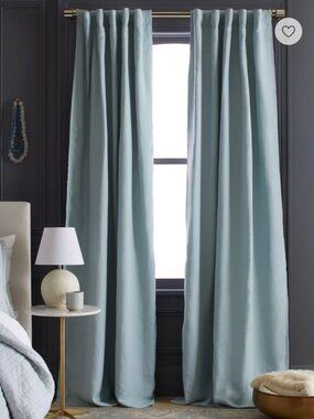 Quince European Linen Room Darkening Curtain 48x96 Light Blue - Single Panel